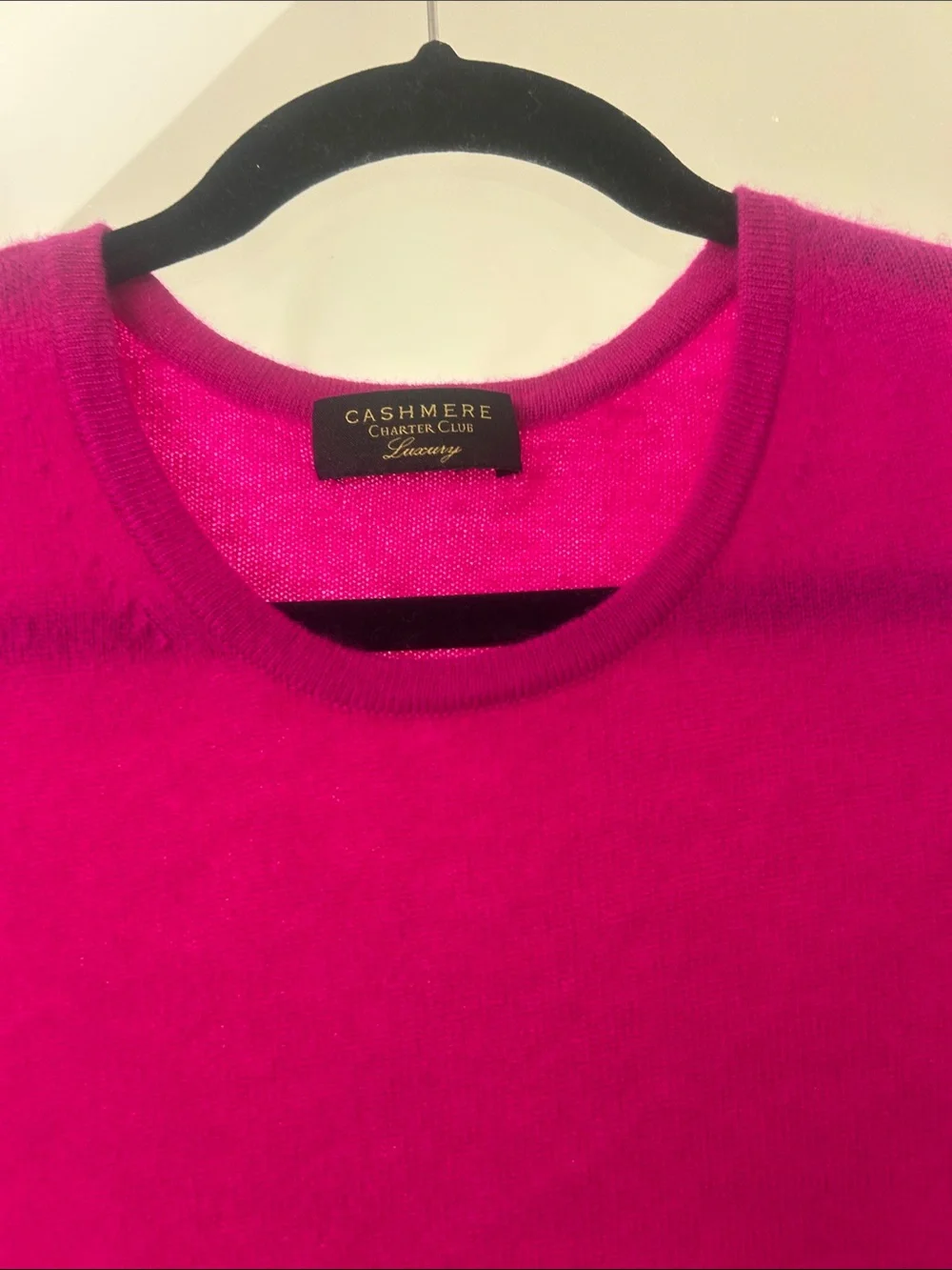 Charter Club Women's Crewneck Sweater in Deep Magenta 100 percent cashmere pink